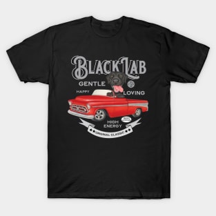 Black Lab in Red Truck T-Shirt